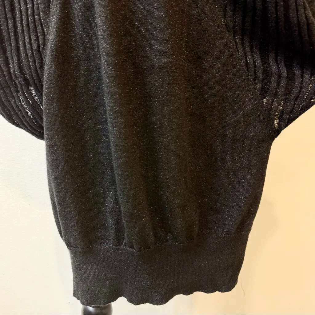 All Saints Zuri Black Metallic Mini Dress Size Small - Image 3