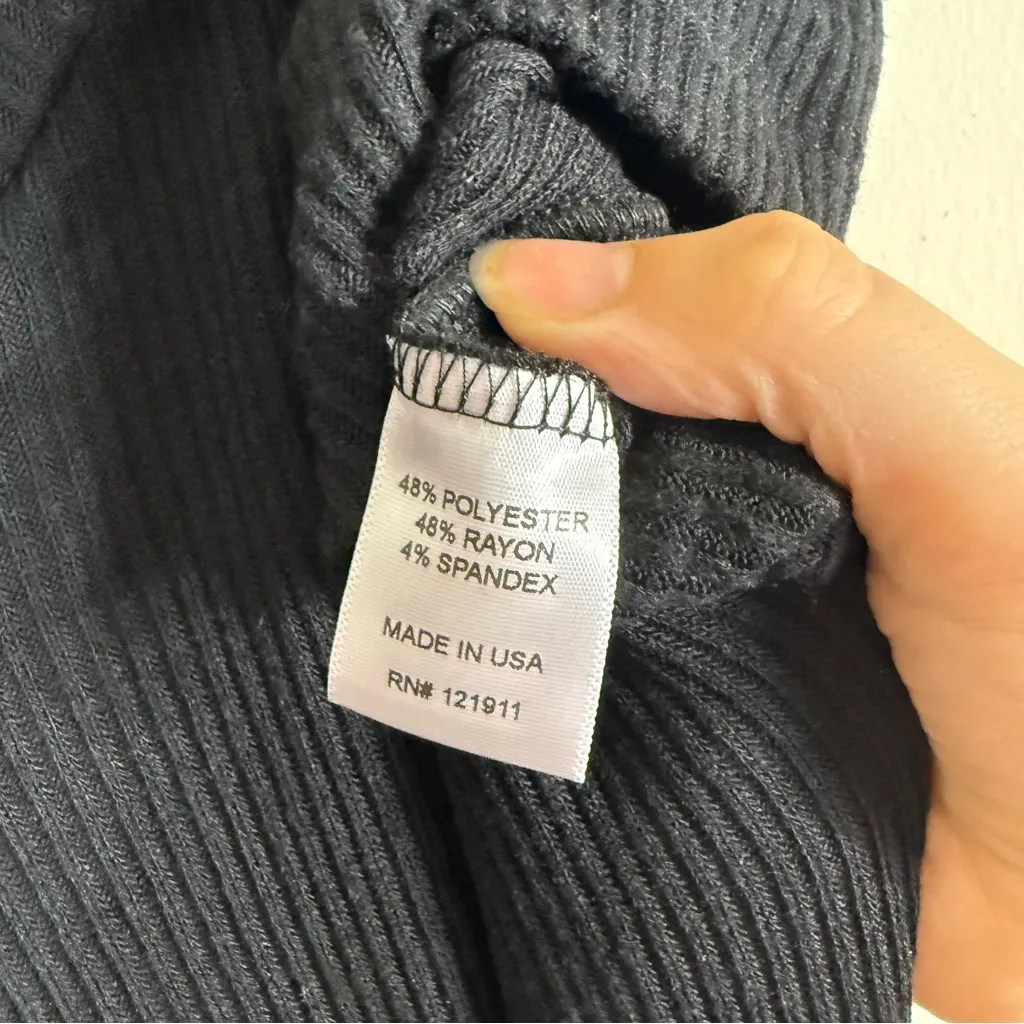 NWT LNA Neo Twist Front Black Ribbed Midi Dress XL - Image 6