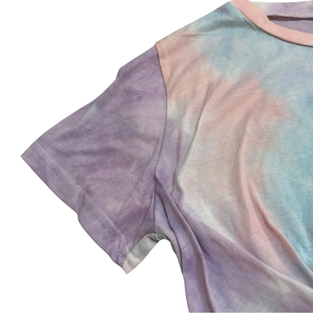 ROMWE Pastel Tie-Dye Twist Front Tee - Image 3