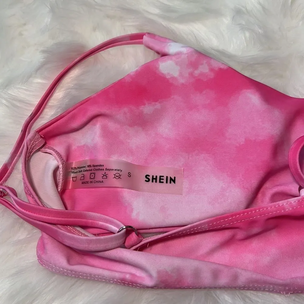 Shein pink tie dye bikini set - Image 5