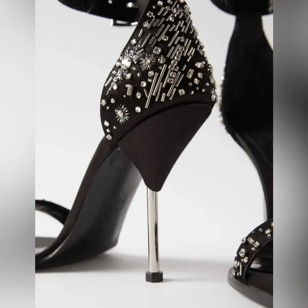 Alexander Mcqueen Pin 105 Crystal-embellished Satin Sandals,SZ 39, $1,797 - Image 4