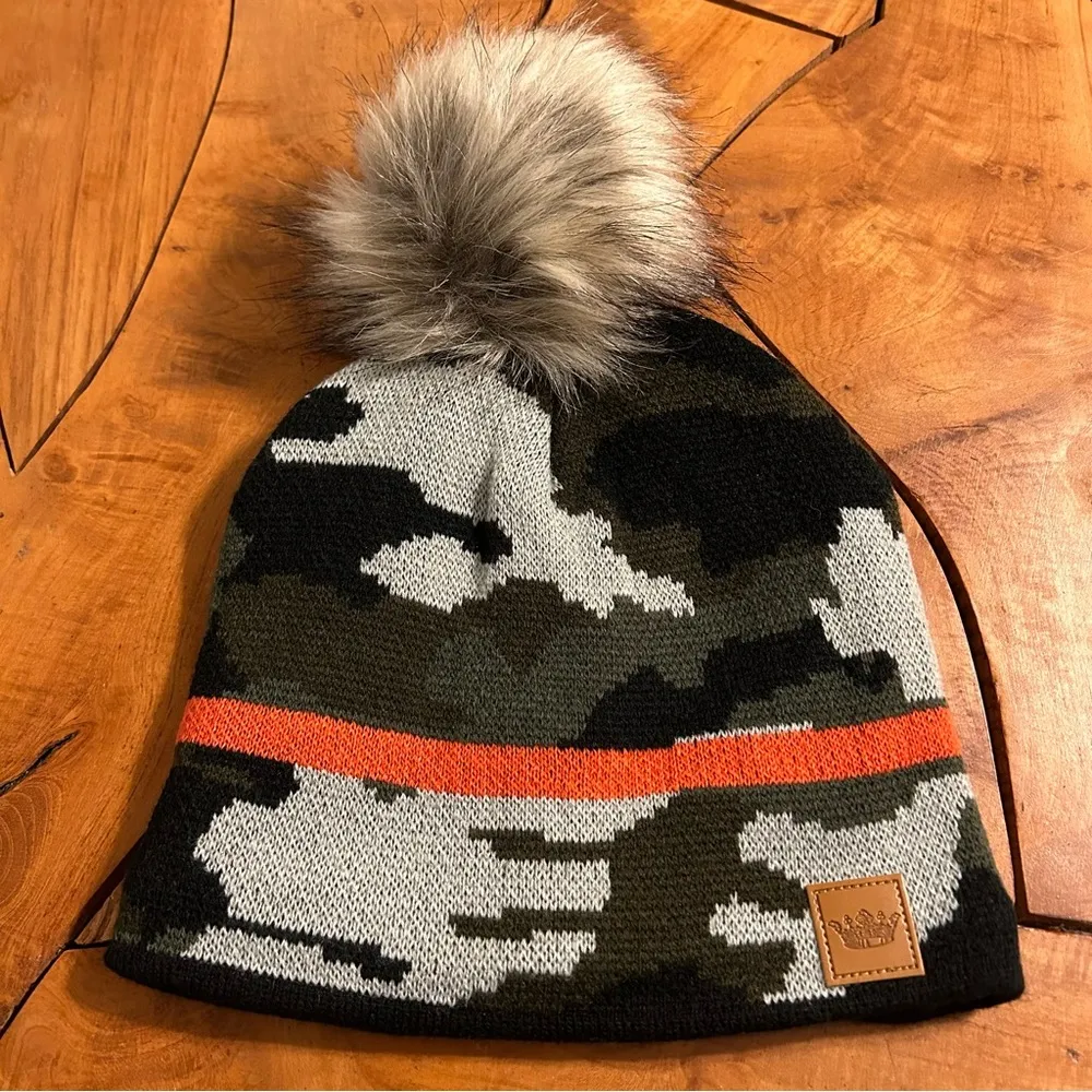 NEW Panache Camo Pom Pom Beanie Hat Camouflage Faux Fur - Image 4
