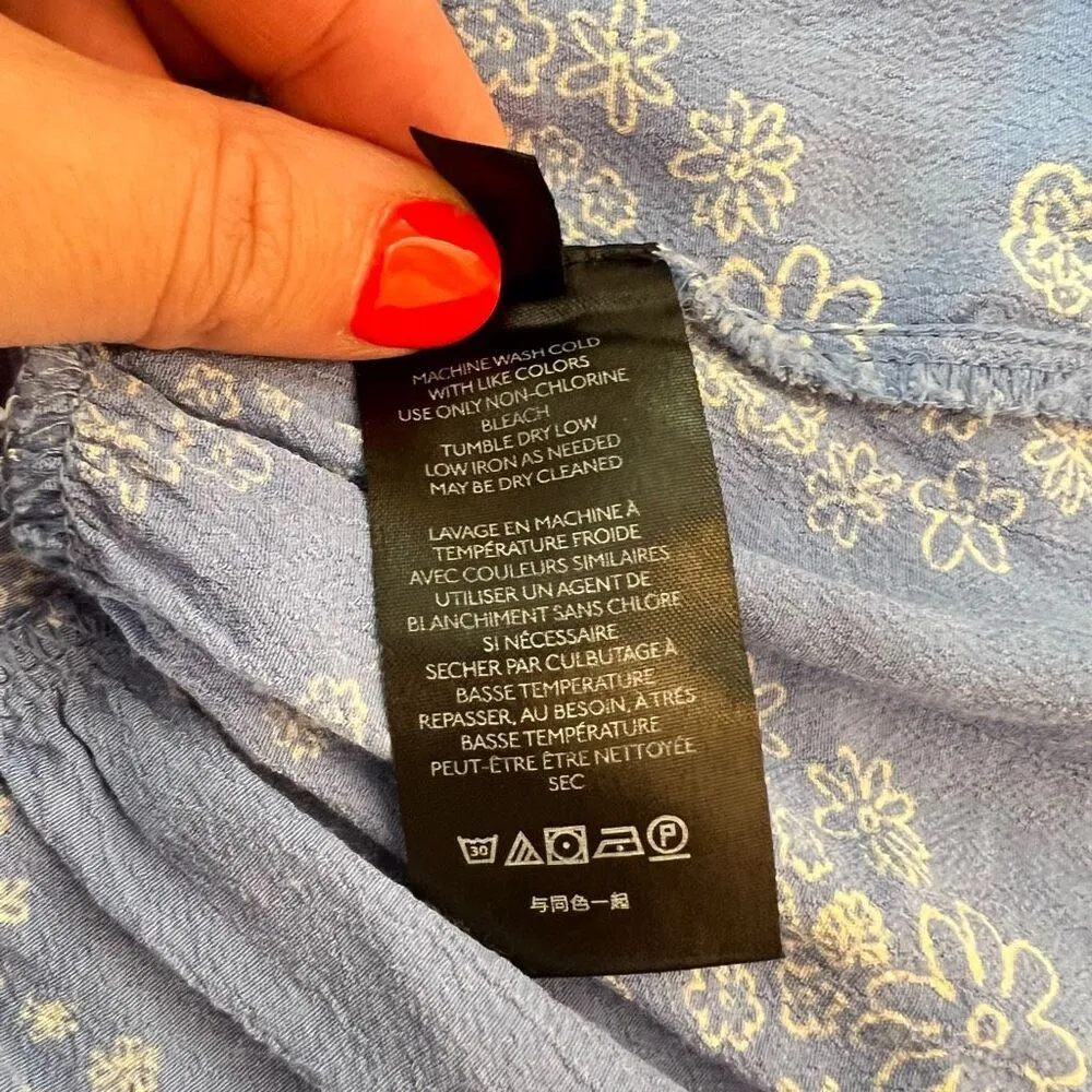 Urban Outfitters Blue Paisley Floral Sleeveless Tiered Flowy Midi Sundress Small - Image 9