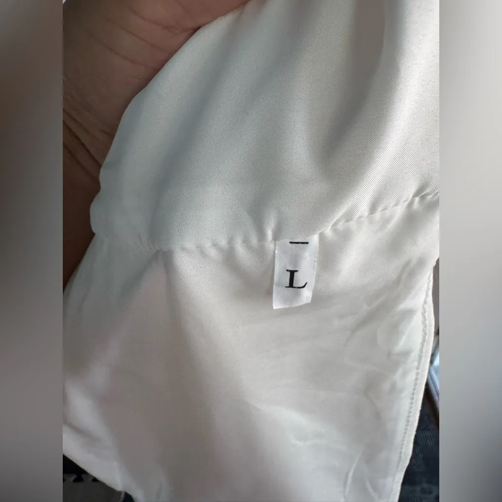 White Structured Crop Top Women’s Size L | Bustier Style Zip Back Size L - Image 2