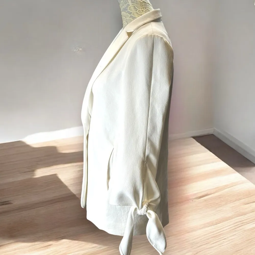 Cartonnier Jacket Women 6 White Blazer Long Sleeve Butterfly Split Anthropologie - Image 2