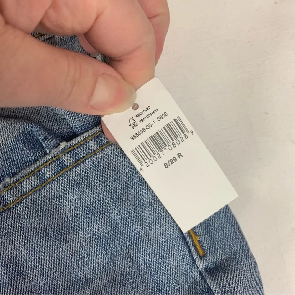 GAP womens size 8 29 Blue Boyfriend fit crop Jeans light wash new distressed - Image 4