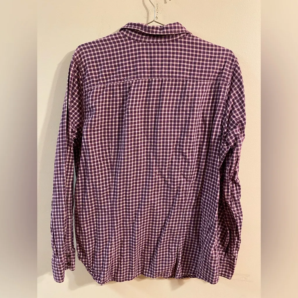 Women's Eddie Bauer Pink Purple Button-Front Flannel Style Shirt Size 2XL Tall - Image 3