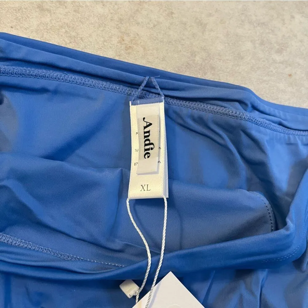 NWT Andie Swim Caicos Bikini Bottom Horizon Blue XL Wide Strap High Leg Summer - Image 6