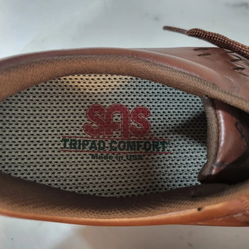 SAS Free Time Teak Womens Shoe 9W Brown Leather Lace Up Walking Tripad Comfort Size 9 - Image 8