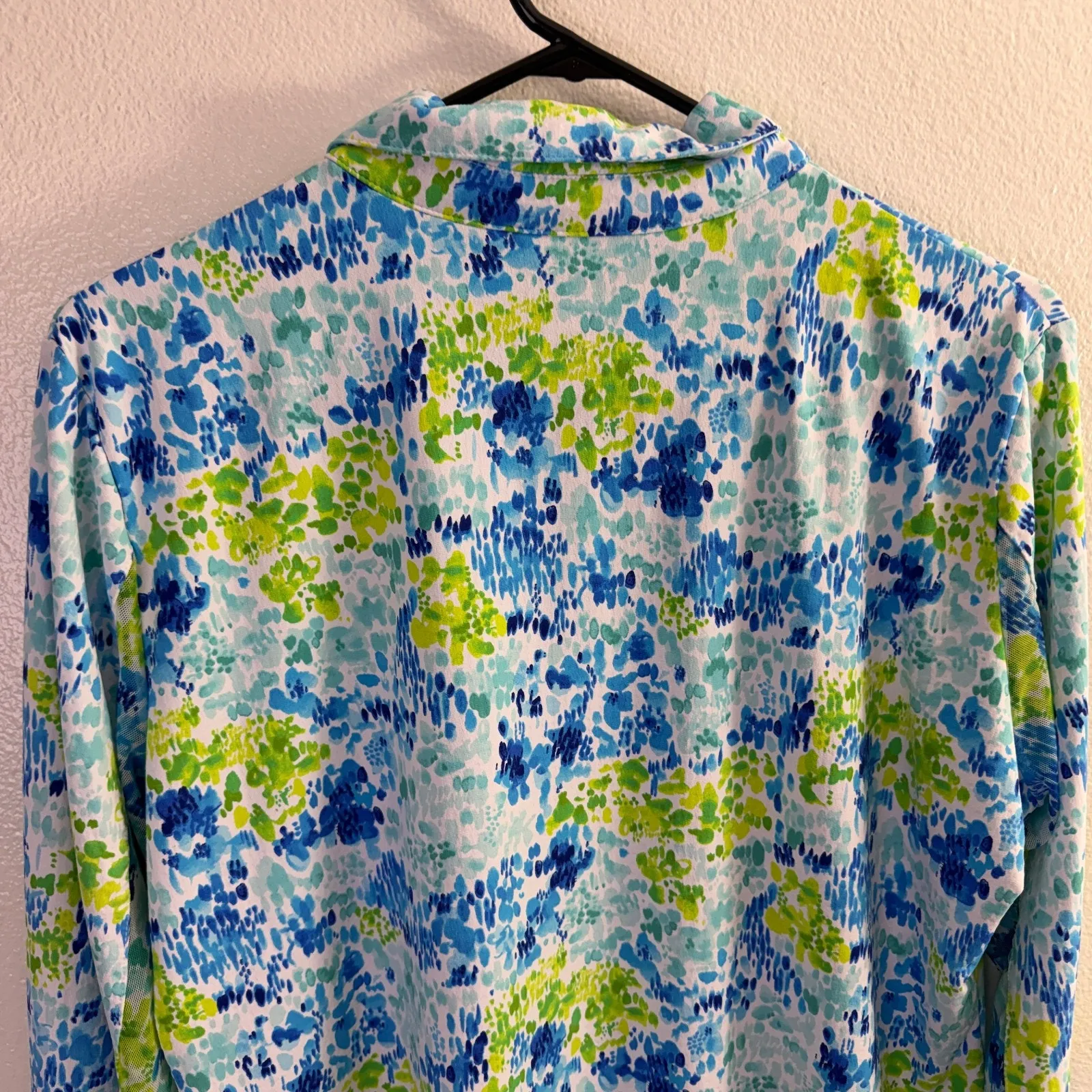 Ibkul Womens Long Sleeve Sun Shirt Womens XL Blue 1/4 Zip Golf Outdoor Hiking UV - Image 8