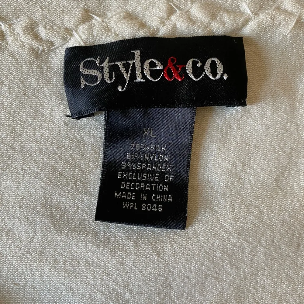 Style & Co Silk Ivory Colored Button Down Cardigan Size XL - Image 4