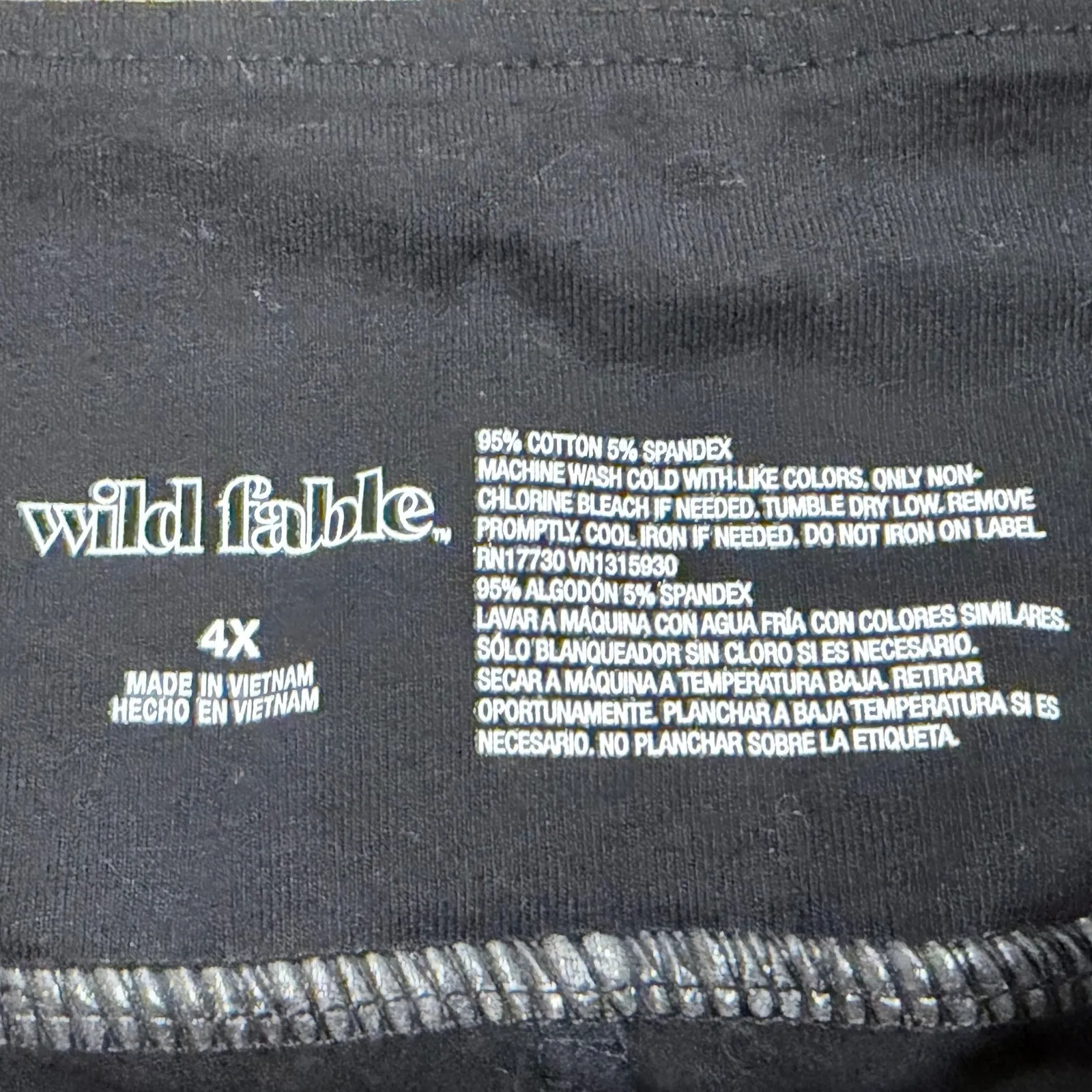 Wild Fable Black Cotton Spandex Bike Shorts Womens Plus Size 4X 26 28 - Image 2