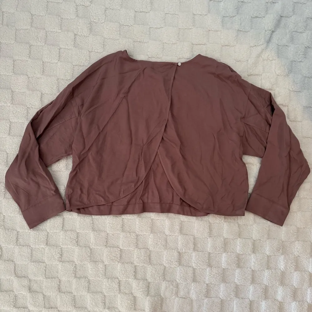 Madewell Mauve Pink Relaxed Tulip Back Long Sleeve Top, Women’s XL, NWT - Image 4