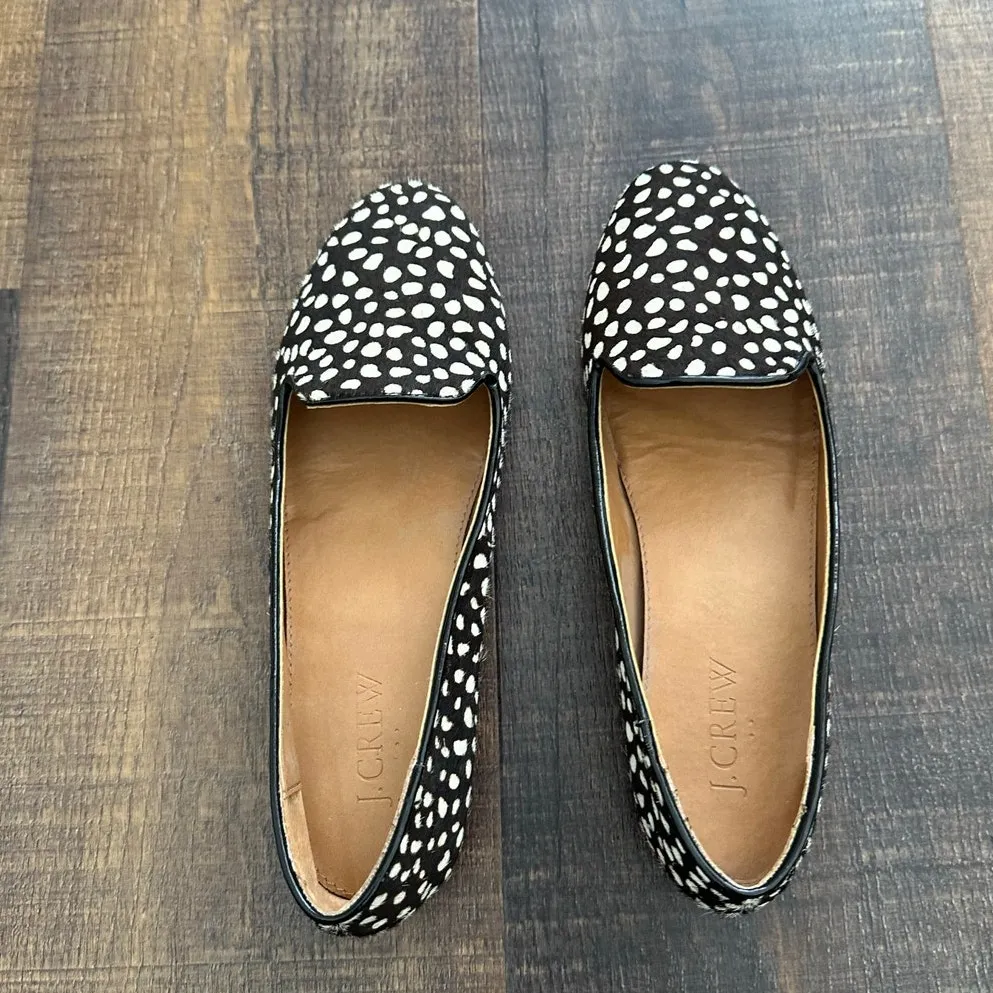 J.Crew Calf Hair Doe Animal Print Loafers Flats Size 7 Brown - Image 3