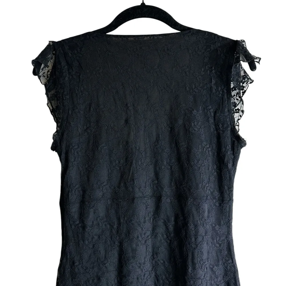 Vintage Babydoll Y2K Dress Black Lace Semi Sheer WhimsiGoth Size Small - Image 6
