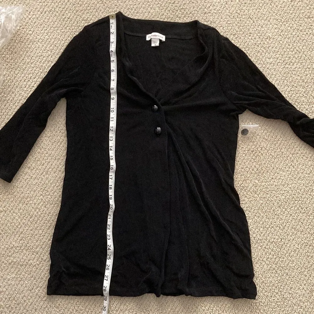 NEW Coldwater Creek Destinations Button Cardigan Black Size Medium Sleek NIB - Image 6