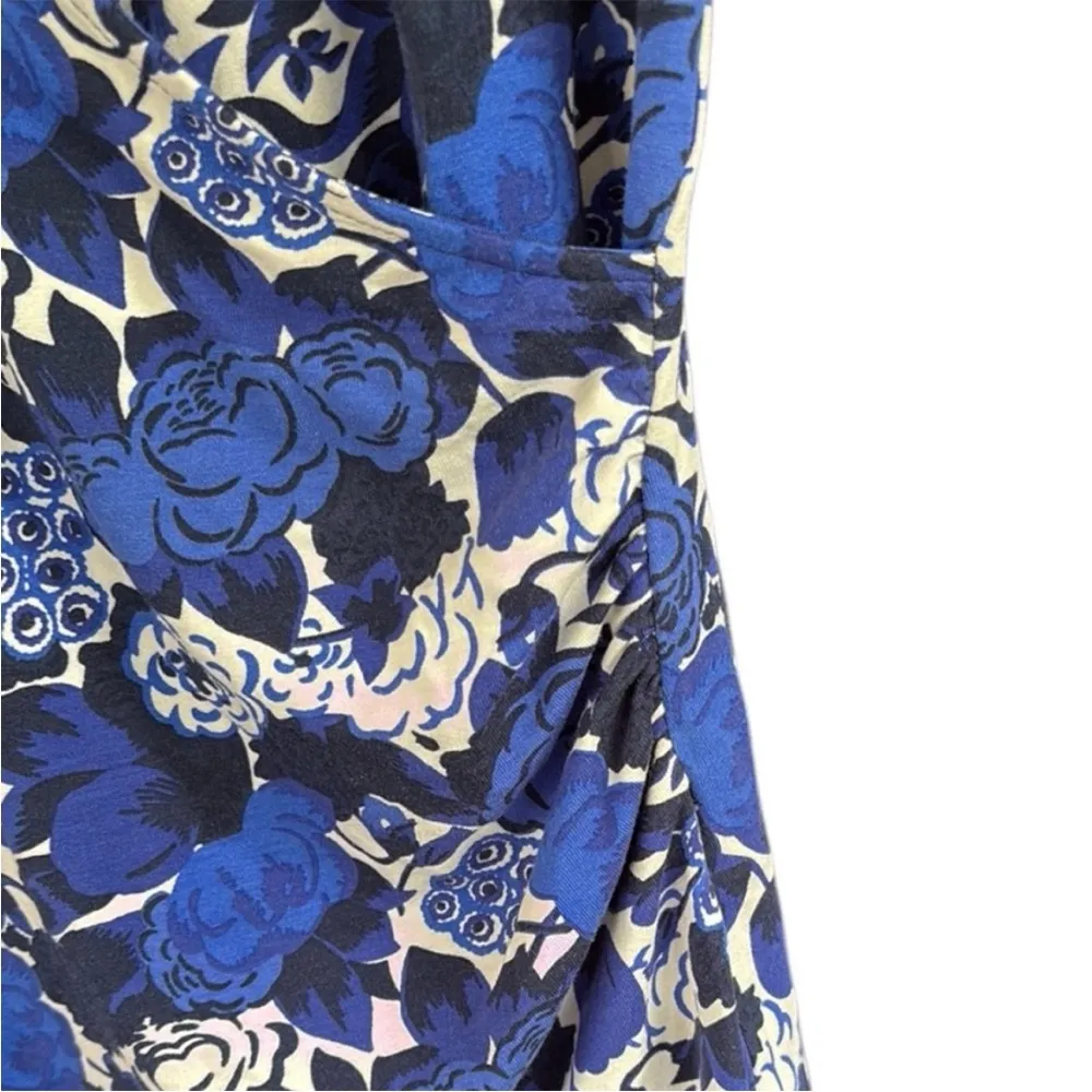 EUC Boden Faux Wrap Top Blue Floral Size 2 - Image 4