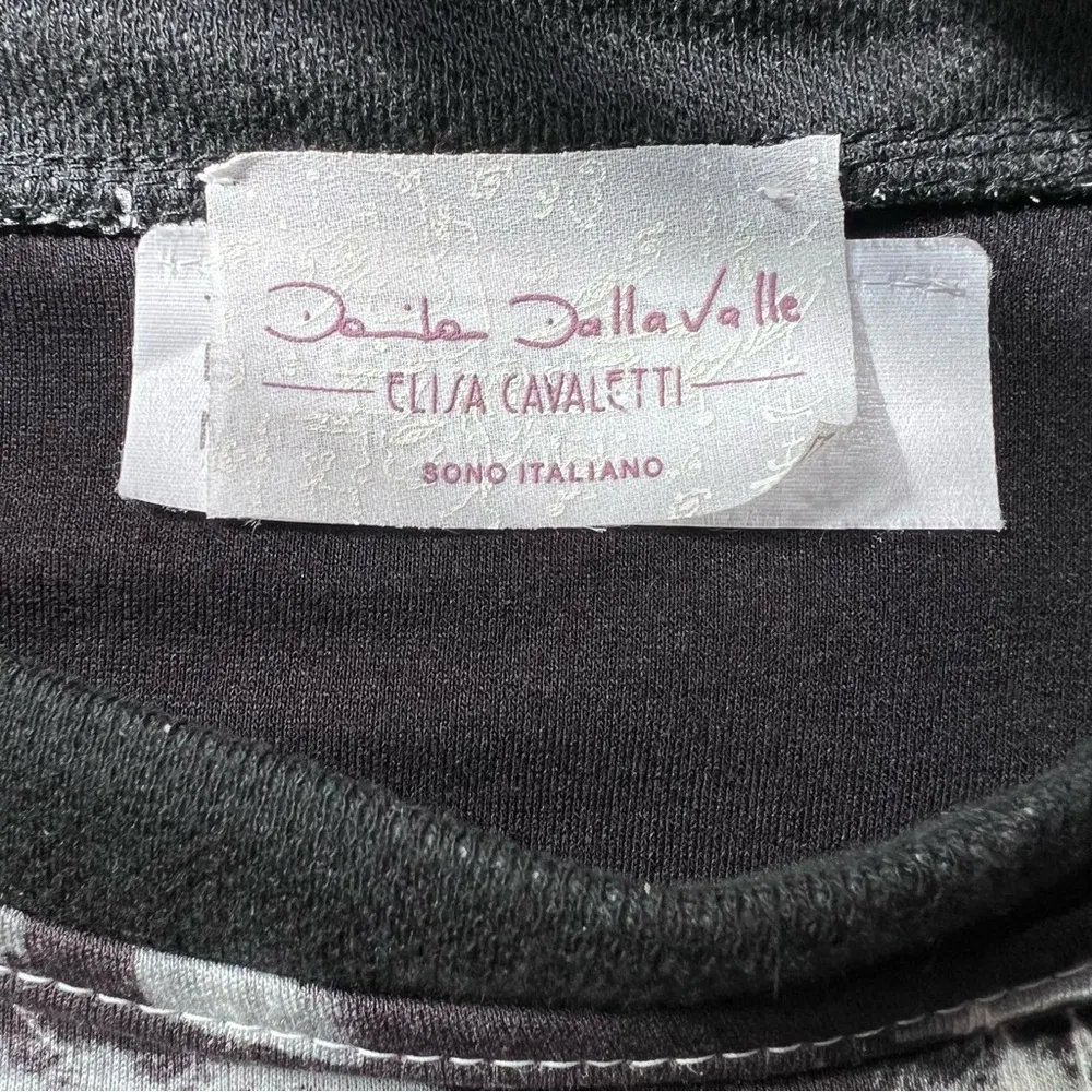 Elisa Cavaletti Long Sleeve Graphic Dress Luxury Italian Made Size Small Black - Image 8