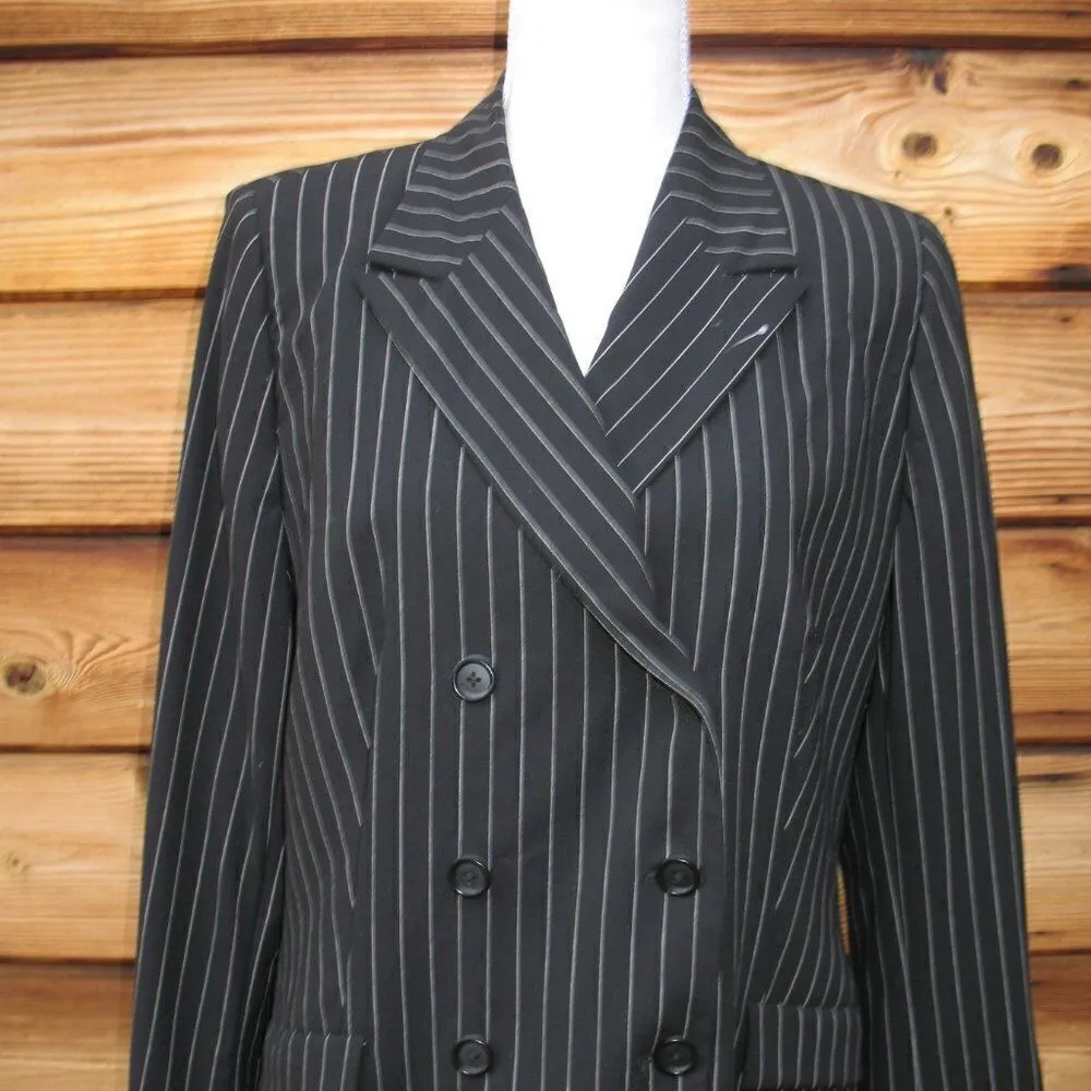 Vintage Piazza Sempione Stretch Wool Pinstripe Double Breasted Jacket Blazer L - Image 5