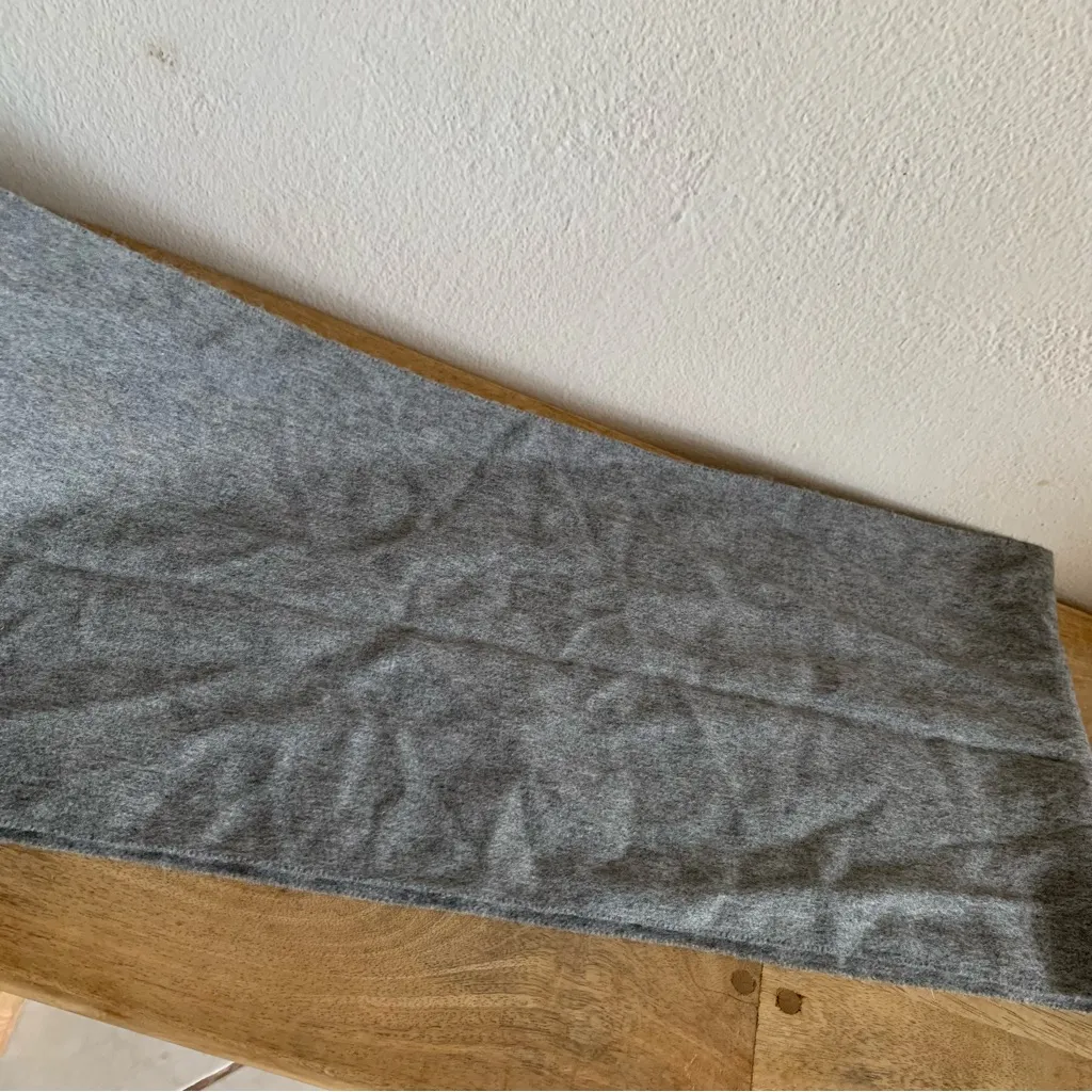 Coach Vintage cashmere and wool blend fringe gray nude preppy wrap scarf - Image 4