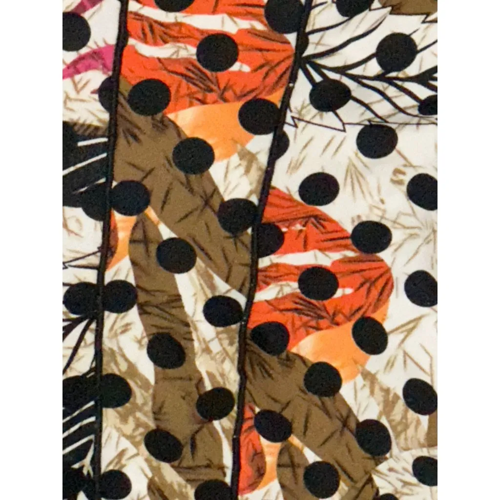 Voir Voir Size 14 Multicolor Polka Dot Patchwork Leaf Print Sleeveless Midi Boho Black - Image 13