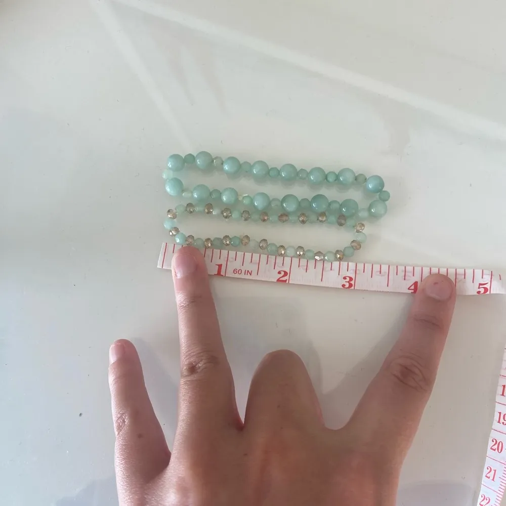 Seafoam Beaded Bracelets Set of 2 Blue - Image 4