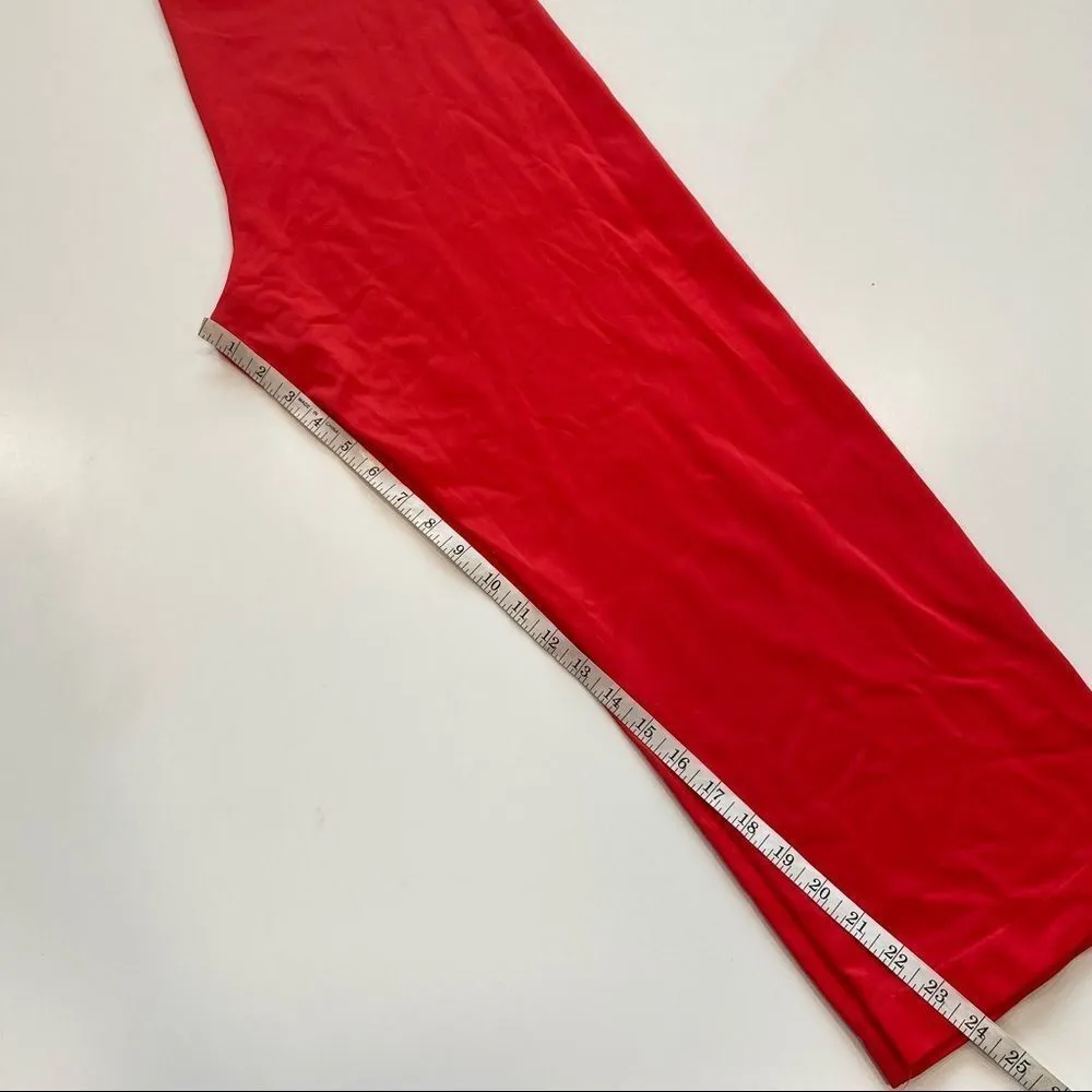 Vintage 70s Lorraine Candy Apple Red Lingerie Pajama Medium Top Pants PJs Nylon - Image 5