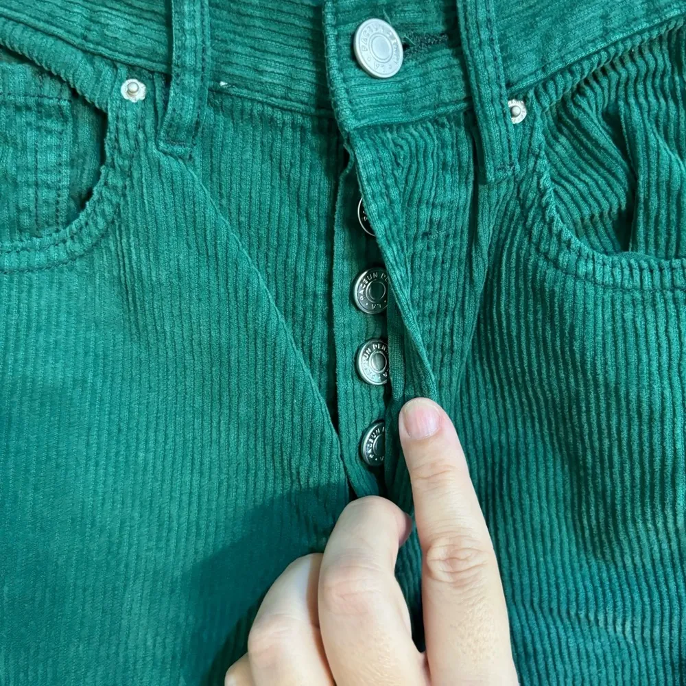 Pacsun womens corduroy button fly high rise dad jeans green 22 - Image 3