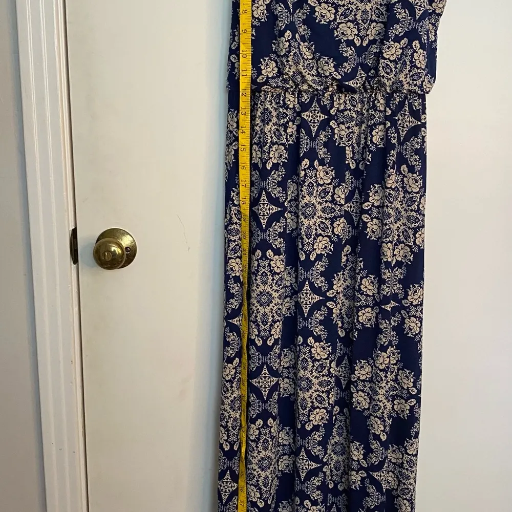 NAÏF blue pattern maxi dress what is spaghetti straps, size medium - Image 6