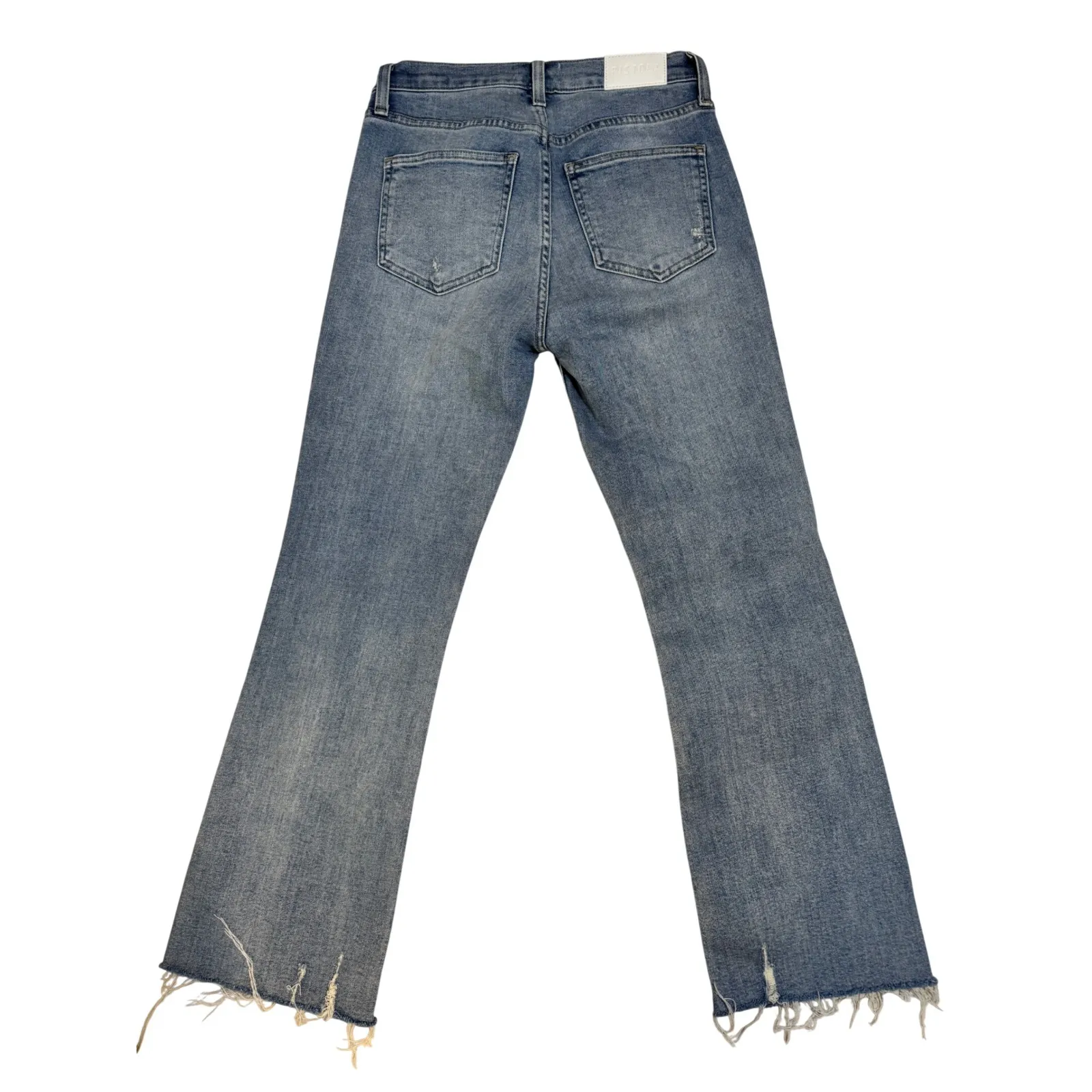 Pistola Womens Jeans Size 25 Flare Leg Distressed Cropped Blue Denim - Image 9