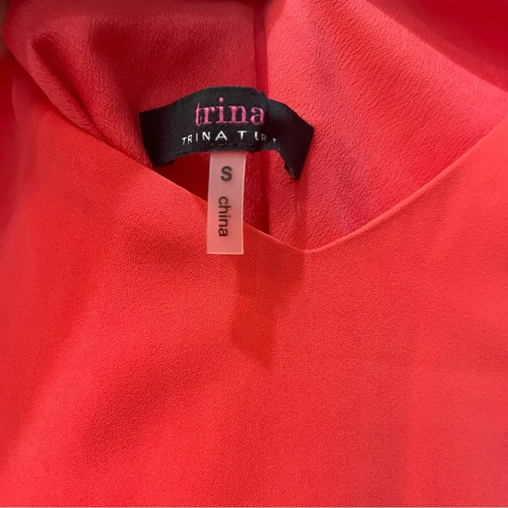 CTrina Turk Coral Kaidance Cold Shoulder Dress sz Small - Image 8