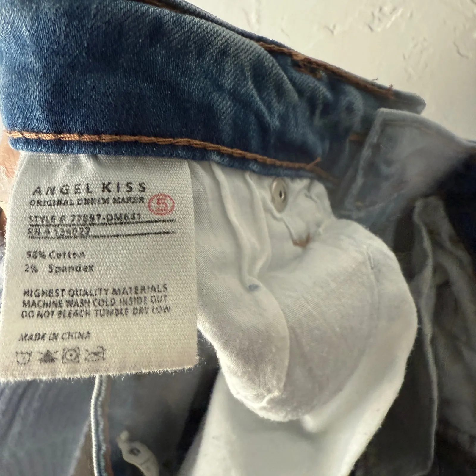 Angel Kiss 2010s Womens Jeans 5 Distressed Embellished Rhinestone Pearl Skinny - Image 11