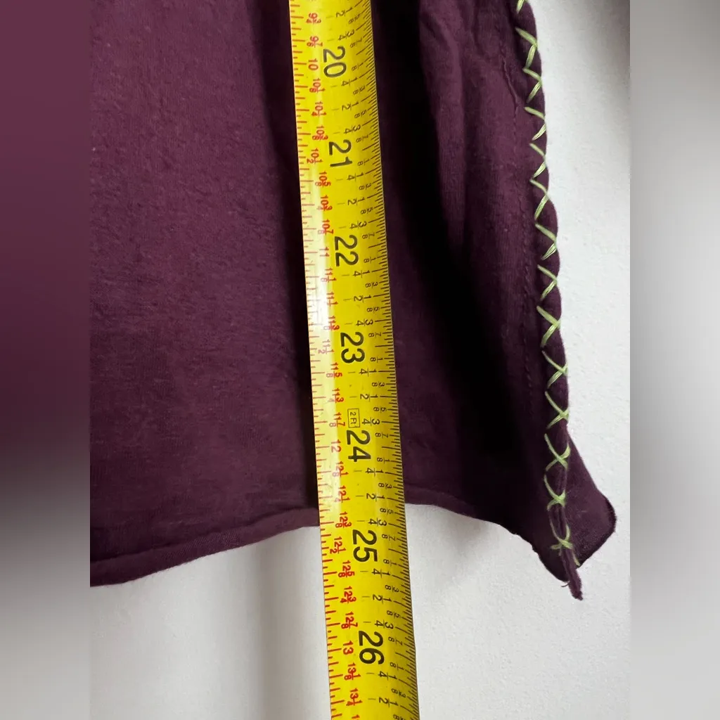 Hard Rock Cafe purple tee shirt long sleeve guitar print contrast stitch y2k M - Image 5