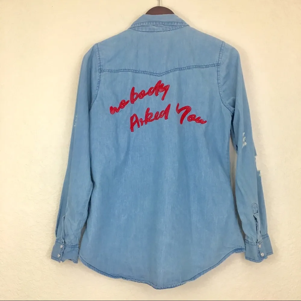 Live 4 Truth Chambray Distressed Button Down Shirt - Image 2