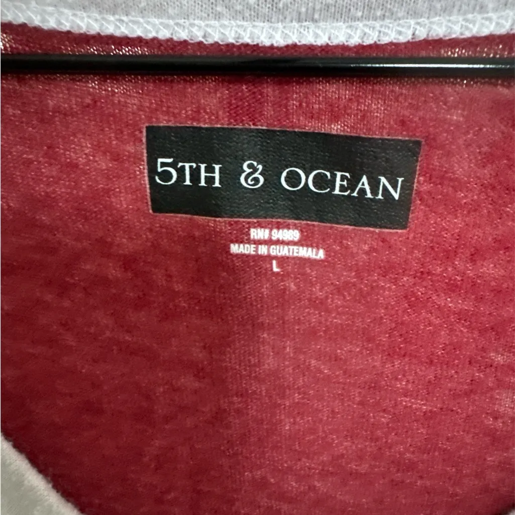 5th & Ocean  Red V-Neck Tee - Image 2