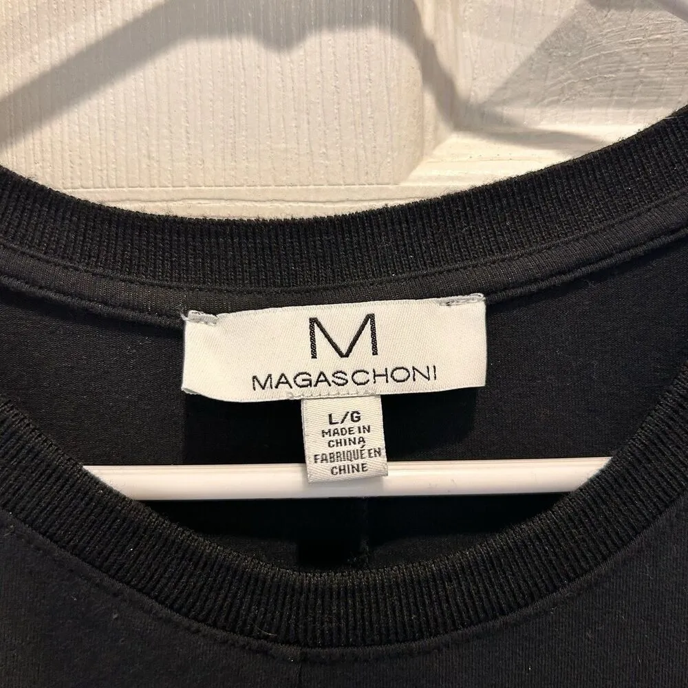 Magaschoni Large Maxi Black‎ Sleeveless Cotton Dress Quiet Luxury Casual Beach - Image 2