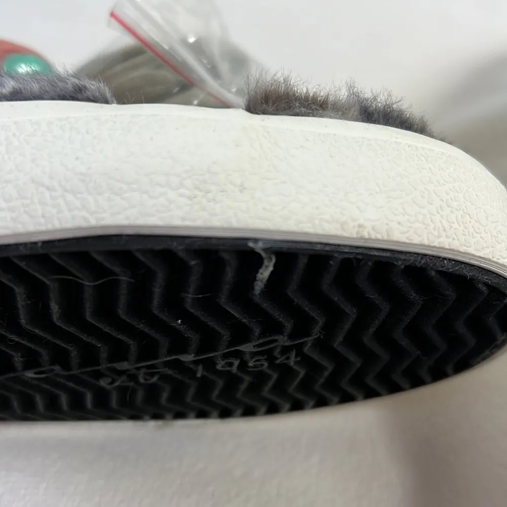 sneakers slip on fuzzy snake print white, gray & blue 8.5 NWOT - Image 7