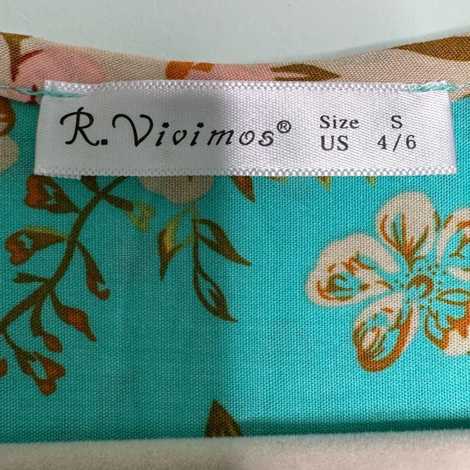 R.Vivimos Tassel Bohemian Maxi Dress Bohemian Teal Dress Size S Blue - Image 9