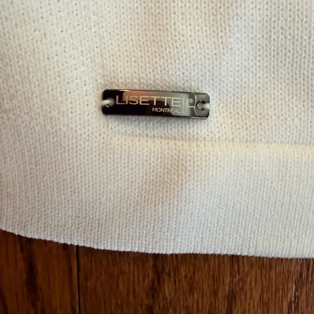 Lisette Hallie Ivory Sweater with Eyelet Yoke & 3/4 Sleeves - Image 6