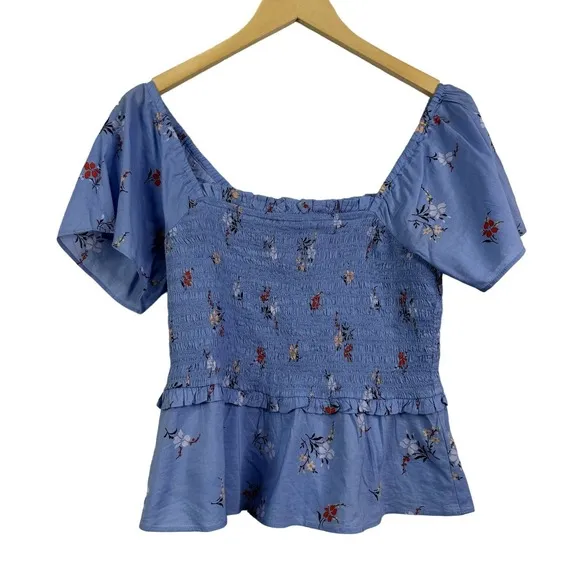 Madewell Smocked Flutter-Sleeve Top‎ in Aloha Floral Size XS NWT - Image 4
