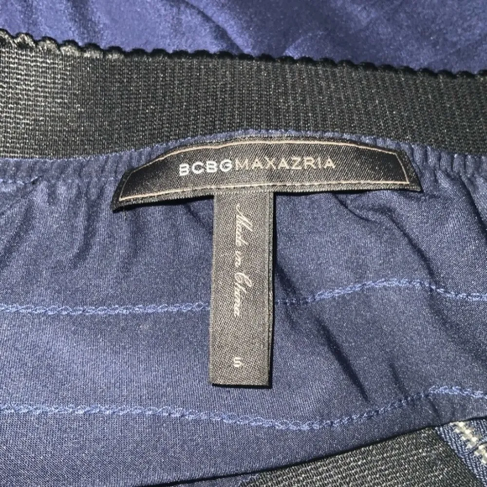 BCBGMAXAZRIA Royal Blue Pleats Zip Back Elastic Waist Retro Mini Skirt Small - Image 9