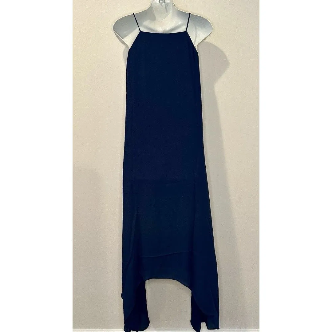 Three Eighty Two REVOLVE Grayson Maxi Dress Shark Bite Hem Navy Blue Size S NWT! - Image 3