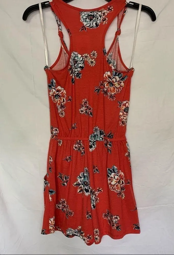 NWT joe b. Romper coral with floral pattern through out shorts and sleev… - Image 5