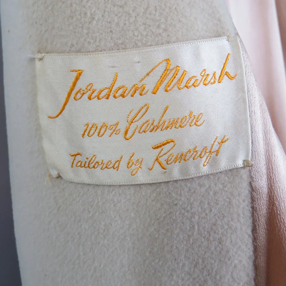 Jordan Marsh 1970s Beige Cream Vintage Cashmere Peacoat Long Coat Large Tan - Image 9