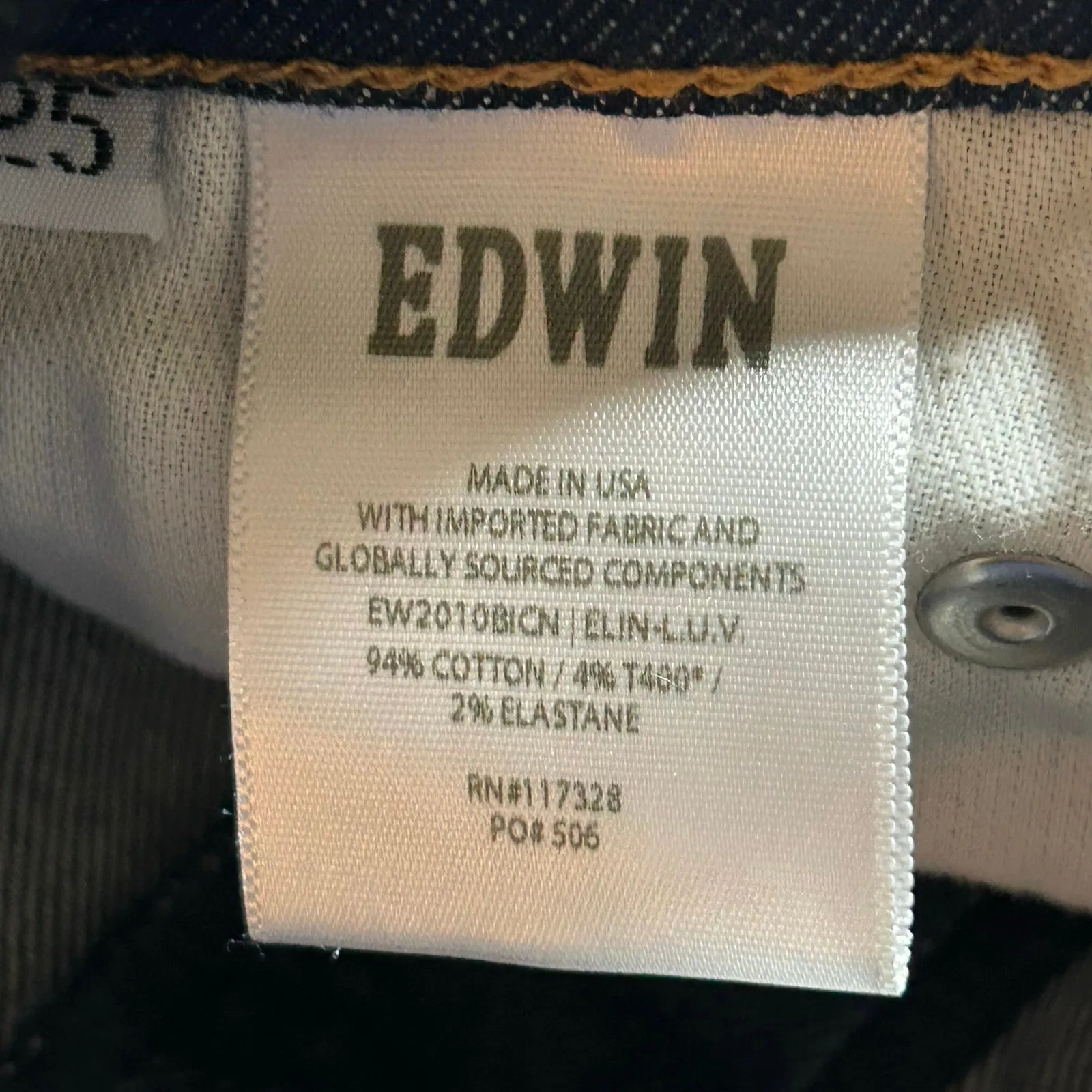 Edwin Women's Elin High Rise Straight Leg Denim Jeans L.U.V. Dark Wash 25 New Blue - Image 10