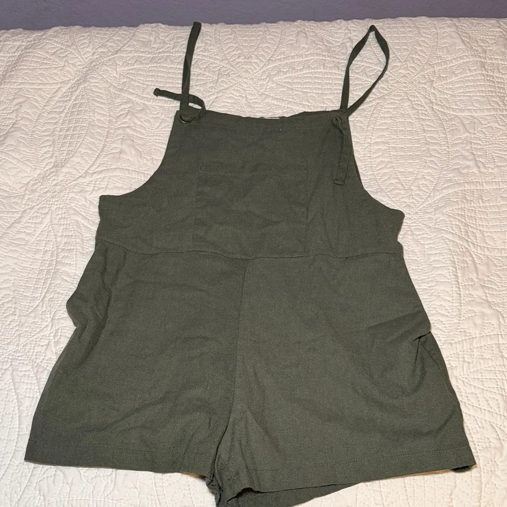 Altar'd State Jane Olive Green Shortalls - Image 2