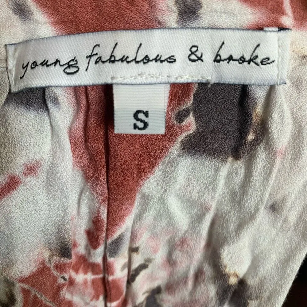 Young Fabulous & Broke pink & black tie dye v-neck S mini dress - Image 3