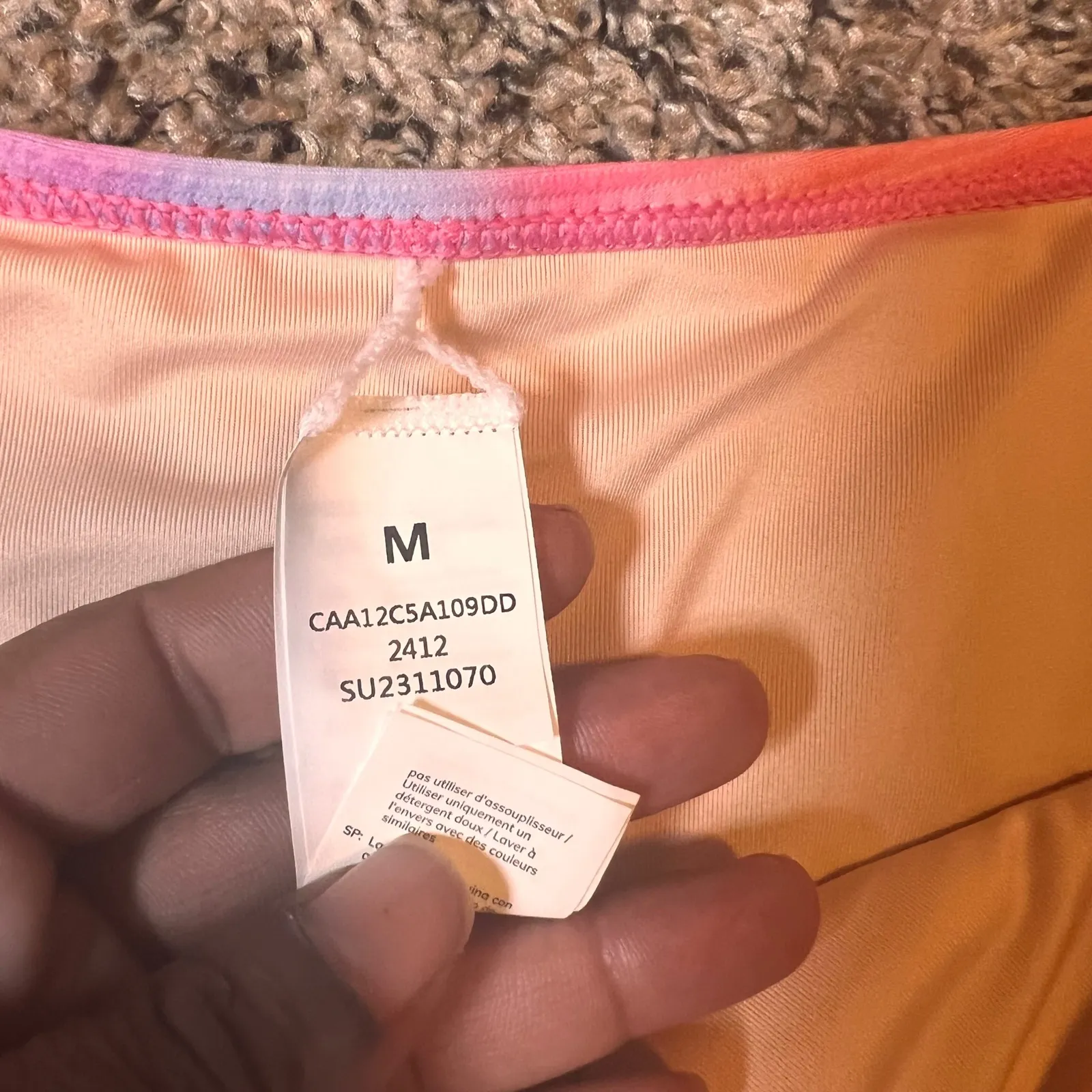 Cupshe‎ Tie Dye Bikini Set Ribbed Two Piece Swimsuit Medium - Image 4