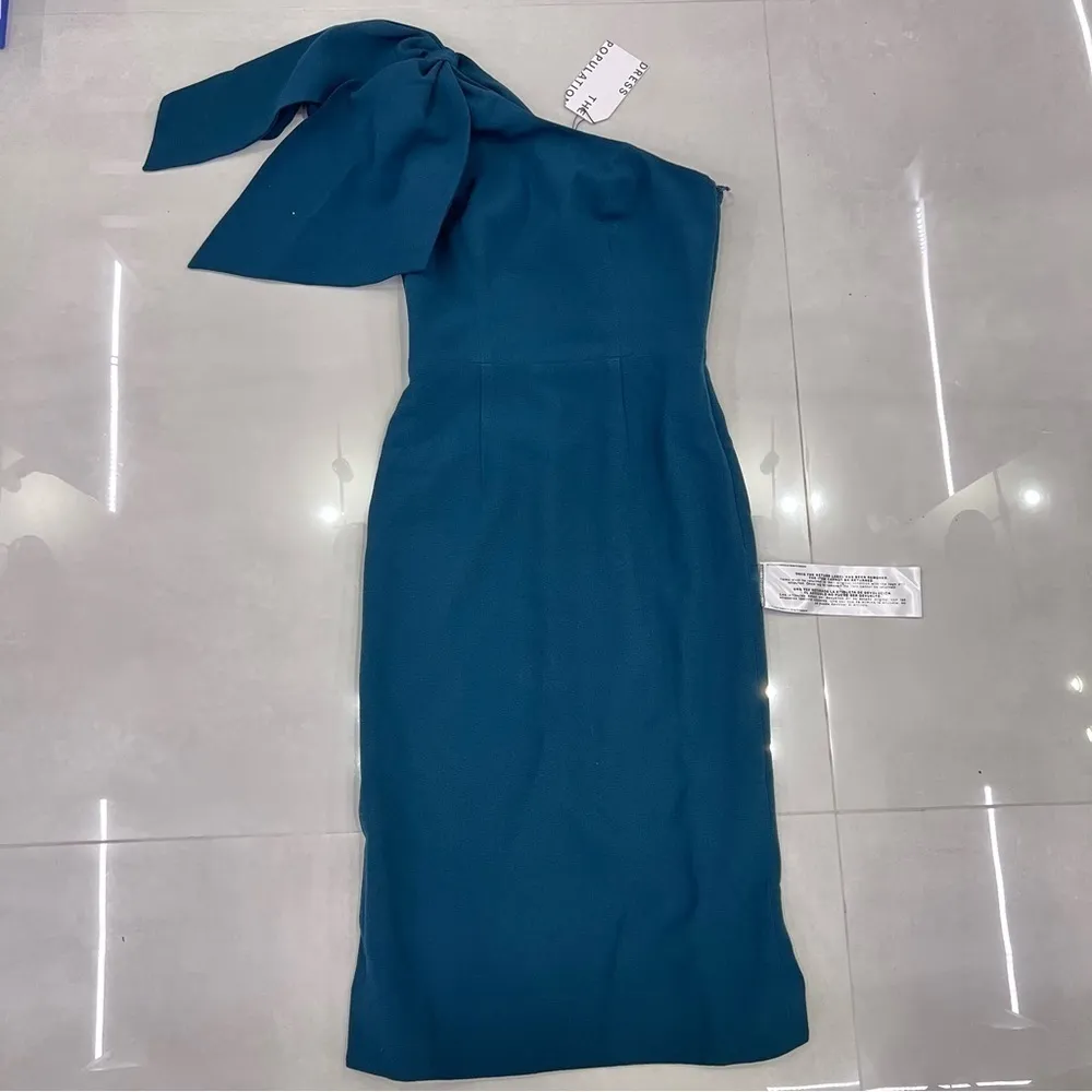 Dress the Population Tiffany One Shoulder Bow Detail Sleeveless Sheath Dress - Image 7
