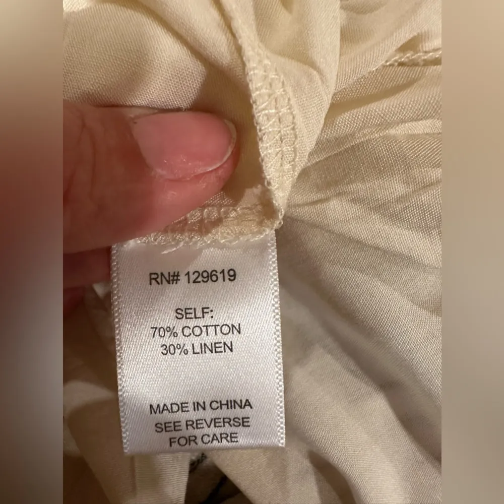 Allie Rose Romper Stripe Beige Gray Cotton Blend Large - Image 9